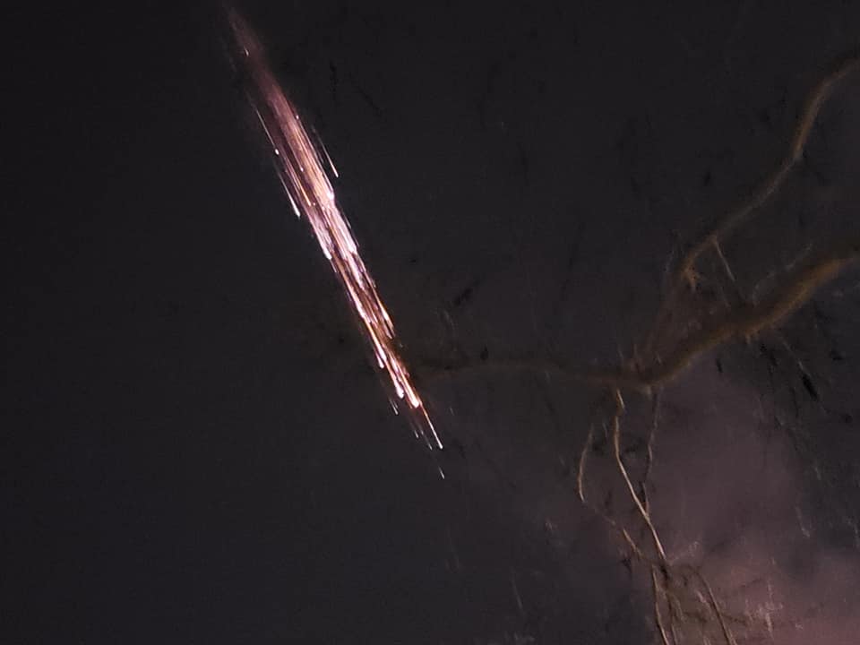 SpaceX Falcon 9 rocket burning up over Hillsboro, Oregon.